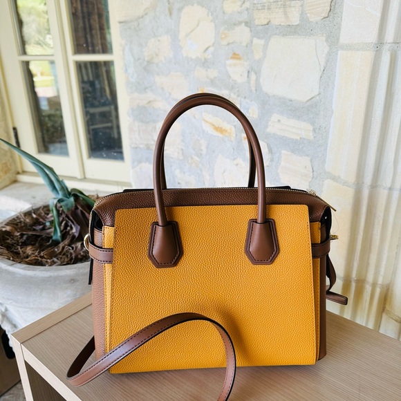 Michael Kors Mercer medium belted leather satchel handbag purse NWT Authentic - Picture 4 of 9